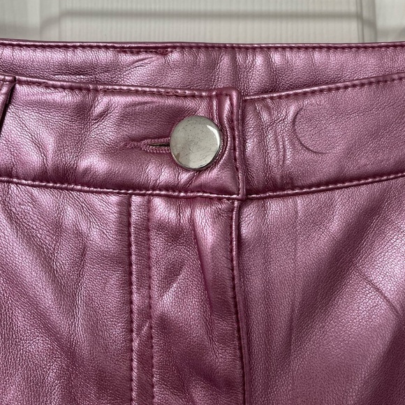 NWOT Rachel Zoe Metallic Faux Leather Pants 4 Pink - Picture 6 of 13
